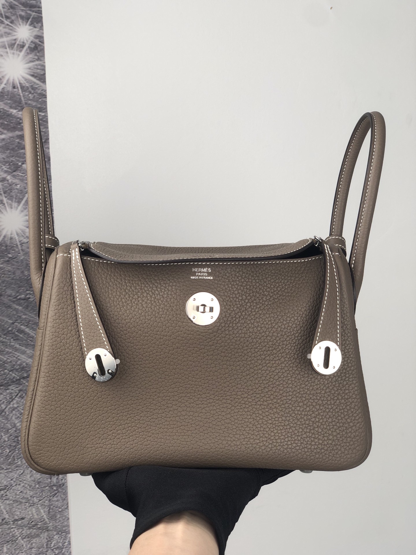 에르메스 린디백26 에토프 은장 소가죽